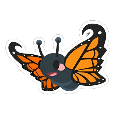 Orange Butterfly Sticker