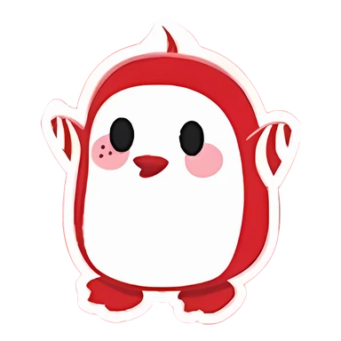 Peppermint Penguin Sticker